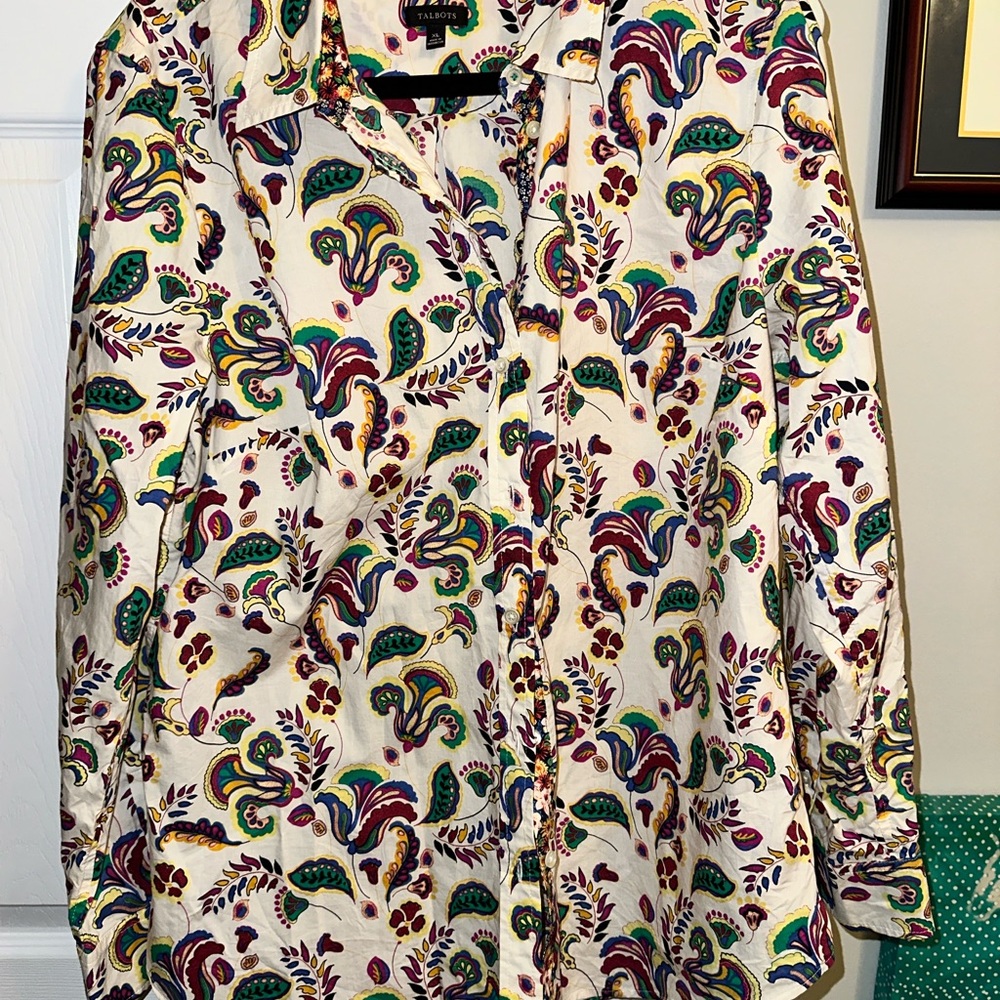Talbots Multicolor Paisley Button Down Shirt